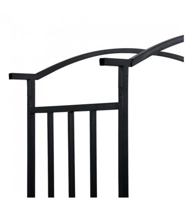 vidaXL Garden Arch with Bench Black 128x50x207 cm Iron