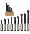 vidaXL Boring Cutters 9 pcs 12 mm with Wood Base