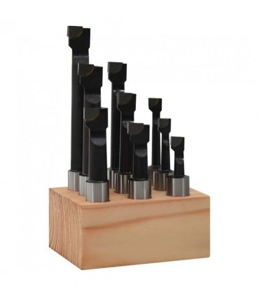 vidaXL Boring Cutters 9 pcs 12 mm with Wood Base
