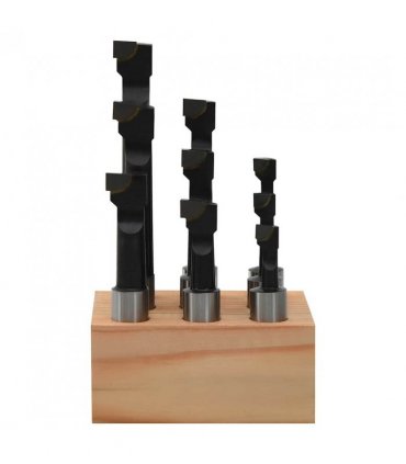 vidaXL Boring Cutters 9 pcs 12 mm with Wood Base