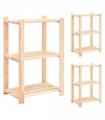 vidaXL 3-Tier Storage Racks 3 pcs 60x38x90 cm Solid Pinewood 150 kg