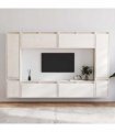 vidaXL TV Cabinets 8 pcs White Solid Wood Pine