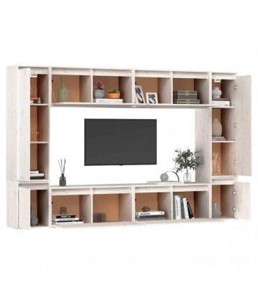 vidaXL TV Cabinets 8 pcs White Solid Wood Pine