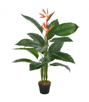 vidaXL Artificial Plant Strelitzia with Pot Red 100 cm
