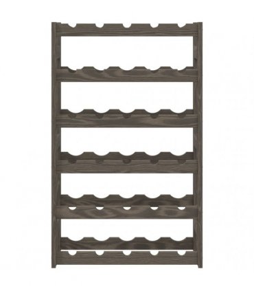 vidaXL Wine Rack for 30 Bottles Grey Solid Wood Pine