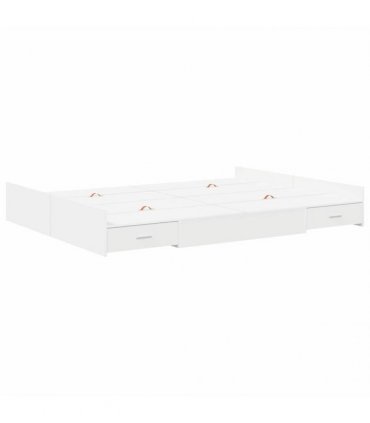 vidaXL Storage Bed Frame White 150 x 200 cm Engineered Wood