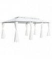 vidaXL Gazebo with Curtains 600x298x270 cm White 180g/m²