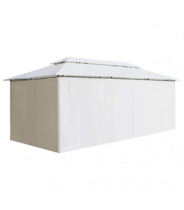 vidaXL Gazebo with Curtains 600x298x270 cm White 180g/m²