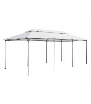 vidaXL Gazebo with Curtains 600x298x270 cm White 180g/m²