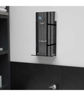vidaXL Wall Mirror with Shelf 20x40 cm Tempered Glass