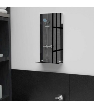 vidaXL Wall Mirror with Shelf 20x40 cm Tempered Glass