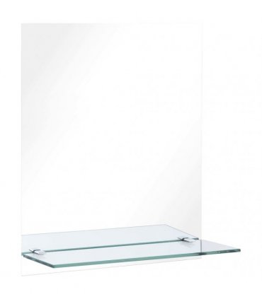 vidaXL Wall Mirror with Shelf 20x40 cm Tempered Glass
