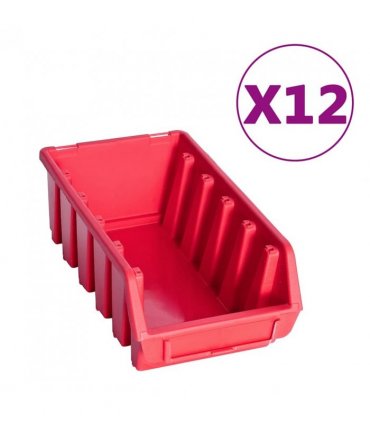 vidaXL 80 Piece Storage Bin Kit with Wall Panels Red and Black