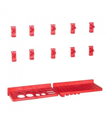 vidaXL 80 Piece Storage Bin Kit with Wall Panels Red and Black