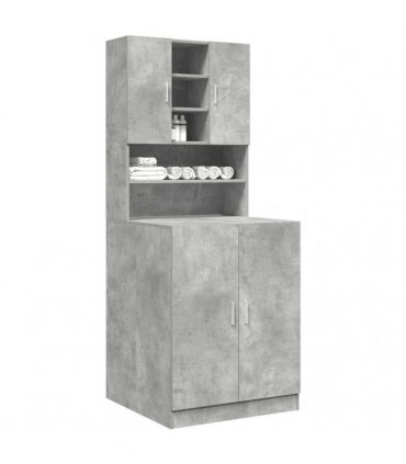 vidaXL Washing Machine Cabinets 2 pcs Concrete Grey Engineered wood