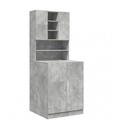 vidaXL Washing Machine Cabinets 2 pcs Concrete Grey Engineered wood