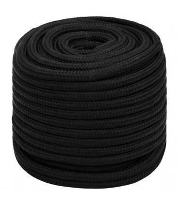 vidaXL Work Rope Black 16 mm 100 m Polyester