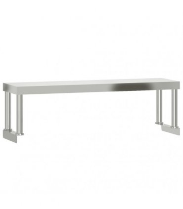 vidaXL Kitchen Work Table with Overshelf 110x30x120 cm Stainless Steel