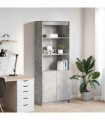 vidaXL Highboard Concrete Grey 70x35x180 cm Engineered Wood