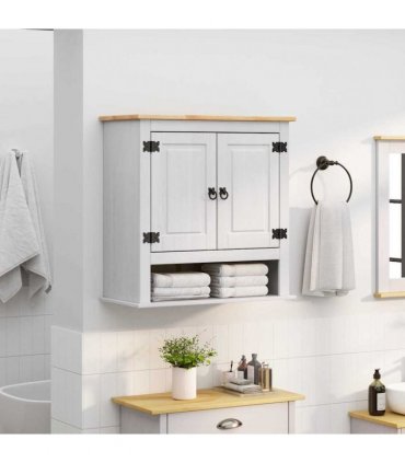 vidaXL Hanging Cabinet Corona White 70 x 33 x 71.5 cm Solid Pine Wood