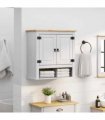 vidaXL Hanging Cabinet Corona White 70 x 33 x 71.5 cm Solid Pine Wood