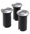 vidaXL Outdoor LED Ground Lights 3 pcs Round