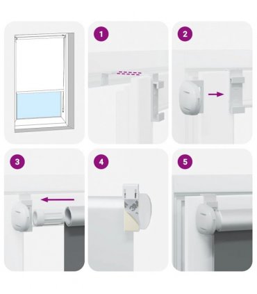 vidaXL Roller Blind Blackout White 65x130 cm Fabric Width 60.7 cm Polyester