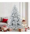 vidaXL Artificial Hinged Christmas Tree Snow Flocked White 180 cm