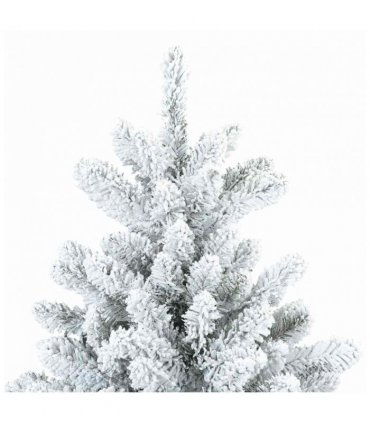 vidaXL Artificial Hinged Christmas Tree Snow Flocked White 180 cm