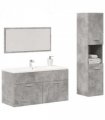 vidaXL 3 Piece Bathroom Furniture Set Concrete Grey Engineered Wood