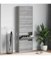 vidaXL Shoe Cabinet Grey Sonoma 59x17x169 cm Engineered Wood