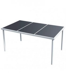 vidaXL Garden Table 150x90x74 cm Black Steel