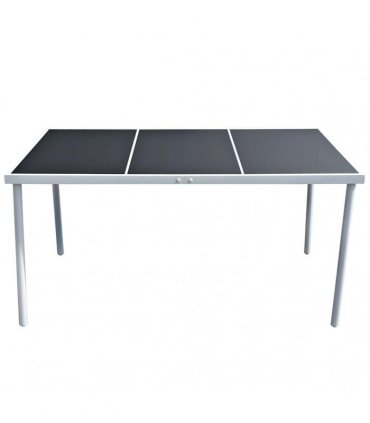 vidaXL Garden Table 150x90x74 cm Black Steel