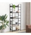 vidaXL 5-Layer Book Shelf Black 60x27.6x158.5 cm Engineered Wood
