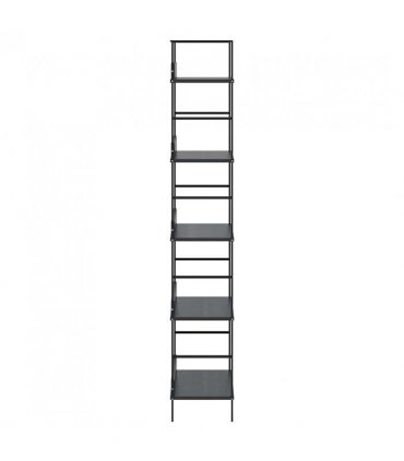 vidaXL 5-Layer Book Shelf Black 60x27.6x158.5 cm Engineered Wood