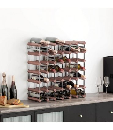 vidaXL Wine Rack for 42 Bottles Brown Solid Wood Pine