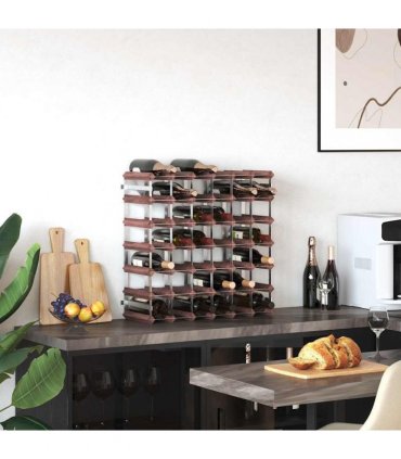 vidaXL Wine Rack for 42 Bottles Brown Solid Wood Pine