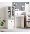 vidaXL Desk with Drawer with Shelf with Storage 2 pcs White