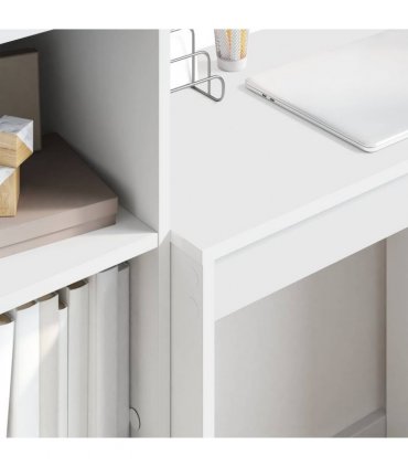 vidaXL Desk with Drawer with Shelf with Storage 2 pcs White