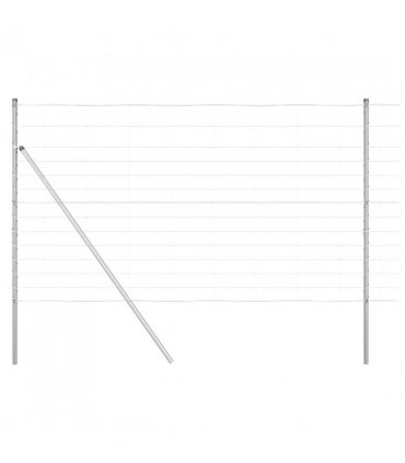 vidaXL Ground Fix Welded Wire Fence 25 x 1.4 m Galvanised Steel Silver