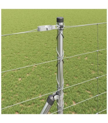 vidaXL Ground Fix Welded Wire Fence 25 x 1.4 m Galvanised Steel Silver