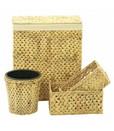 vidaXL 4 Piece Bathroom Set Water Hyacinth