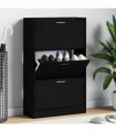 vidaXL Shoe Cabinet Black 63x24x103 cm Engineered Wood