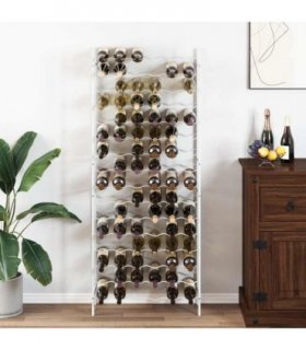 vidaXL Wine Rack for 96 Bottles White Metal