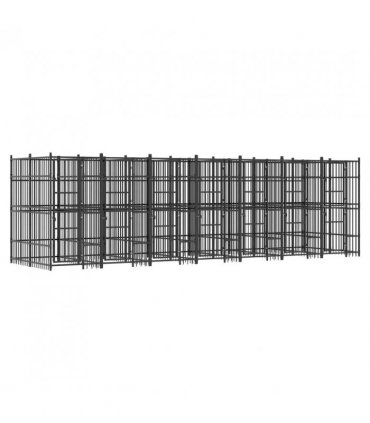vidaXL Outdoor Dog Kennel Steel 12.9 m²
