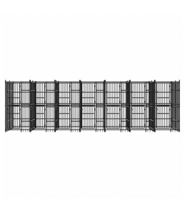 vidaXL Outdoor Dog Kennel Steel 12.9 m²