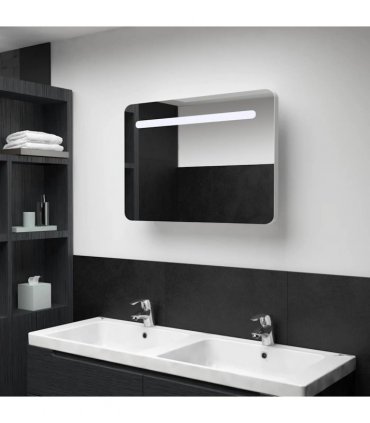 vidaXL LED Bathroom Mirror Cabinet 80x9.5x55 cm