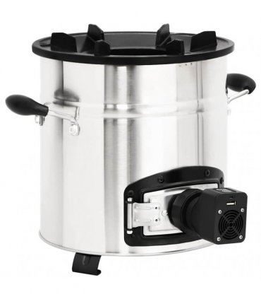 vidaXL Wood Stove with USB Fan Silver 35.5x26x28 cm Stainless Steel