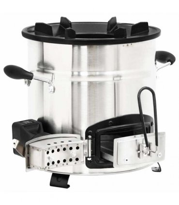 vidaXL Wood Stove with USB Fan Silver 35.5x26x28 cm Stainless Steel