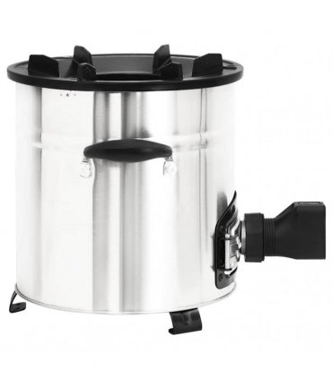 vidaXL Wood Stove with USB Fan Silver 35.5x26x28 cm Stainless Steel